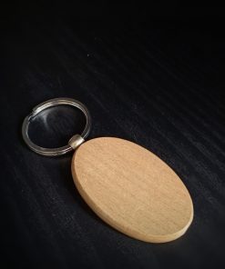 Ovale houten sleutelhanger
