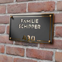 naambord duallayer rechthoek frame goud afstandhouders