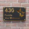 naambord rechthoek vlinders goud afstandhouders