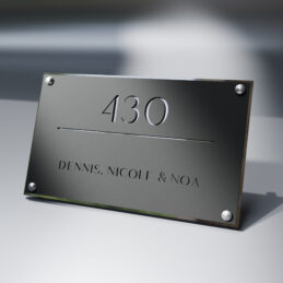 naambord duolayer rechthoek horizontal zilver afstandhouders