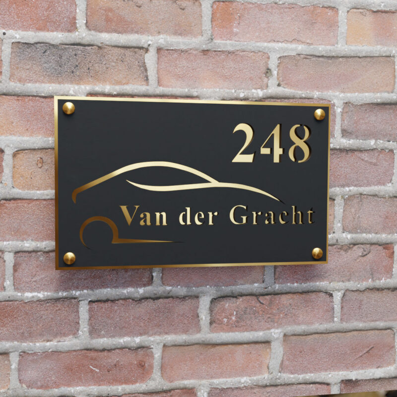 naambord rechthoek liggend auto