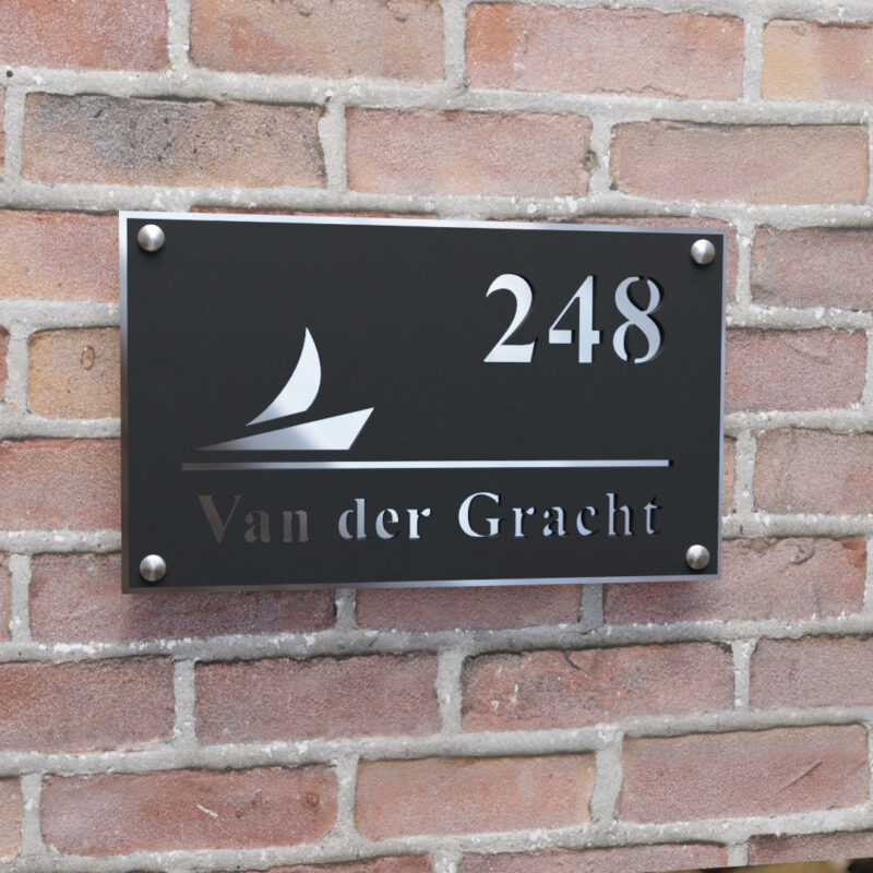naambord rechthoek liggend boot