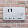 naambord brushed aluminium 25x15 lijntekening zilver afstandhouders