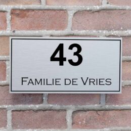 aluminium adresbord rechte hoeken blind