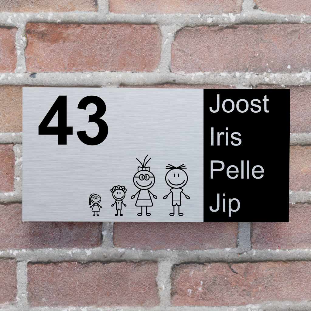 alu adresbord rechte hoeken familie cartoon