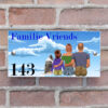 familie aluminium naambord 20x10 rechte hoeken afstandhouders