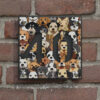 naambord vierkant print hond grijs afstandhouders