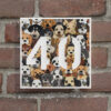 naambord vierkant print hond wit afstandhouders