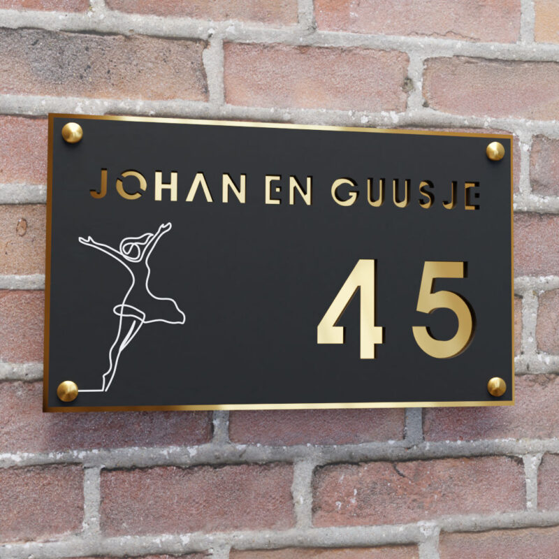 naambord dans goud afstandhouders