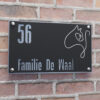 naambord rechthoek illustratie kat grijs metallic afstandhouders