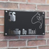 naambord rechthoek illustratie kat zilver afstandhouders
