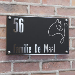 naambord rechthoek illustratie kat zilver afstandhouders