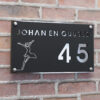 naambord zwart zilver dance met afstandhouders