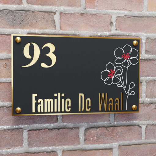 Naambord Rechthoek Illustratie Bloem - Afbeelding 2
