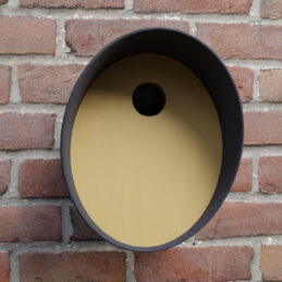 vogelhuisje blauw met rond gat gevel zonder bedrukking