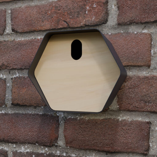 vogelhuisje hive blauw ovaal muur zonder opdruk