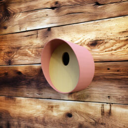 vogelhuisje ovaal bruin met ovaal gat schutting