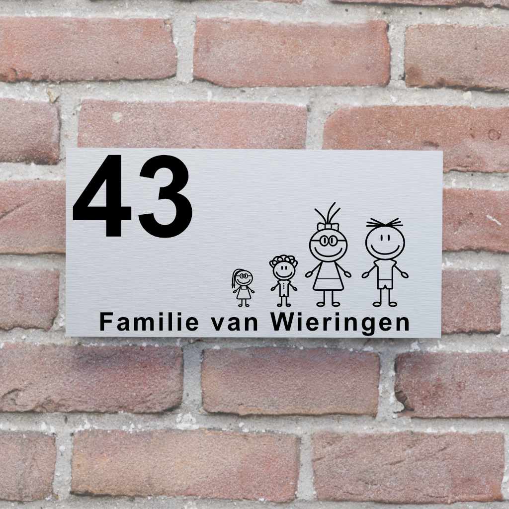 naambord alu 20x10 familie met achternaam