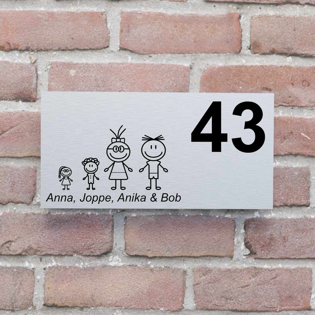 naambord alu 20x10 familie met namen