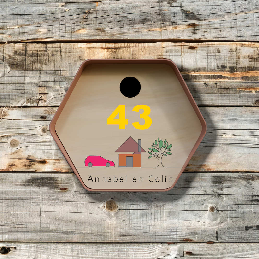 vogelhuisje hive rond huisje, boompje kleur