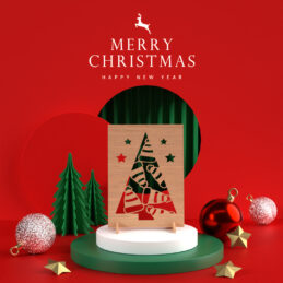 kerstkaart met mutsen