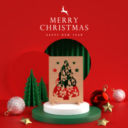 kerstkaart met zuurstokjes