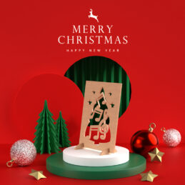 kerstkaart muziek schuin