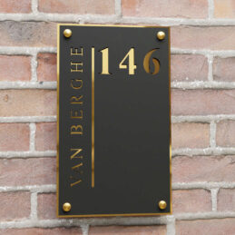 naambord staand vertical goud afstandhouders
