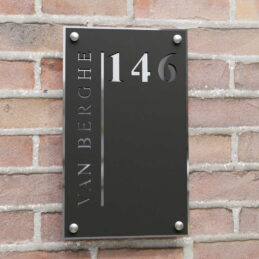 naambord staand vertical zilver afstandhouders