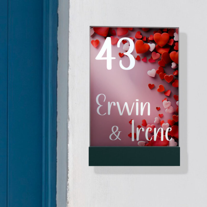 naambord lucid vertical hartjes gevel