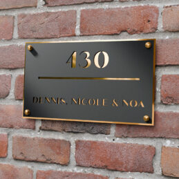 naambord duolayer horizontal goud afstandhouders