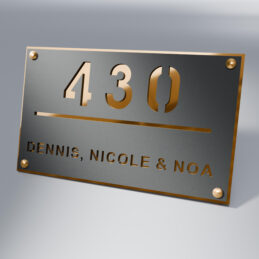 naambord duolayer horizontal goud afstandhouders caistor