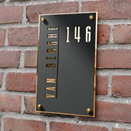 naambord staand duolayer straight goud afstandhouders