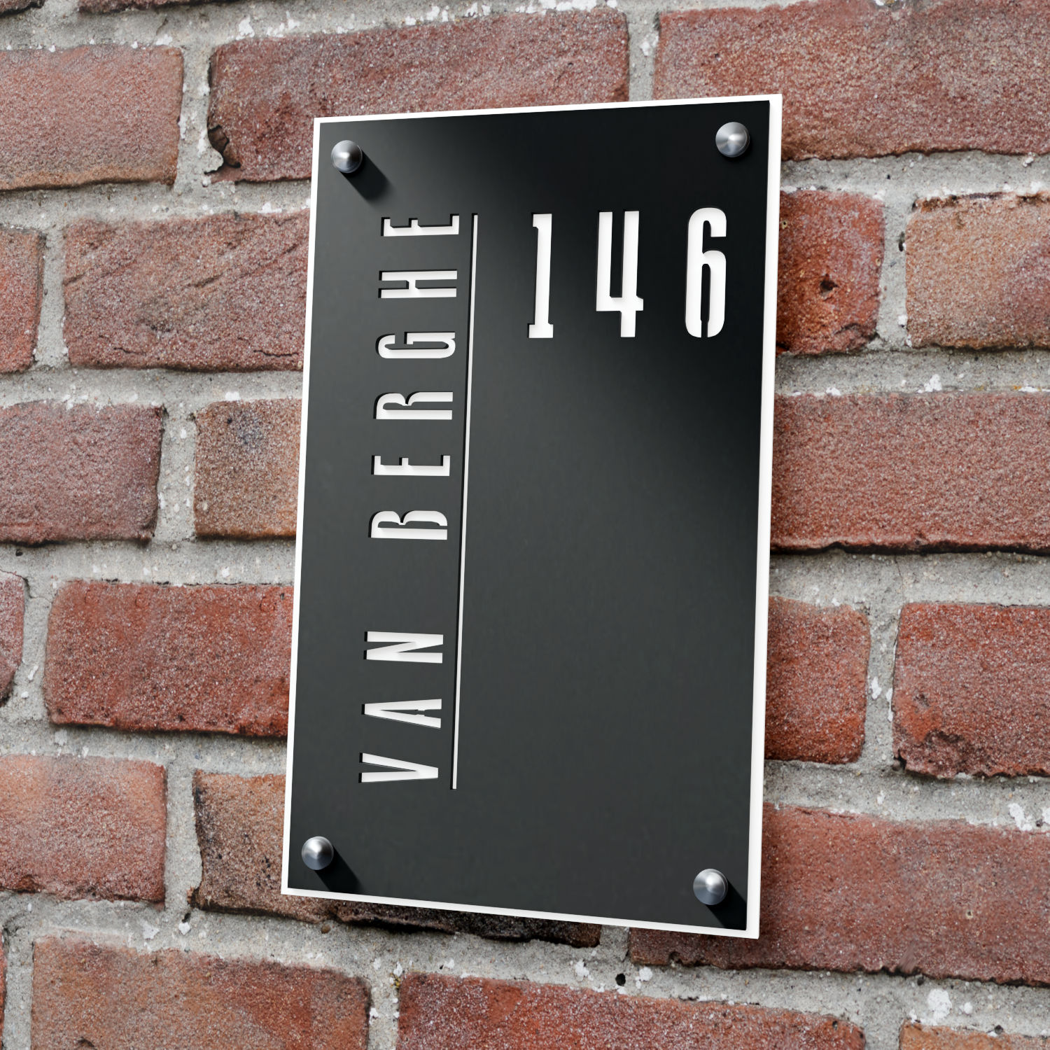 naambord staand duolayer straight wit afstandhouders