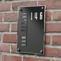 naambord staand duolayer straight zilver afstandhouders