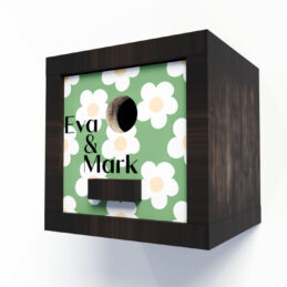 vogelhuisje kubus bloemen met tekst