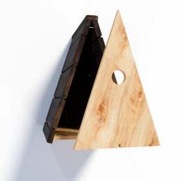 vogelhuis wigwam zwart-naturel basic losse voorkant