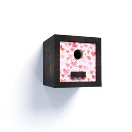 vogelhuisje kubus met hartjes