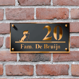 Tweelaags naambord oblong Hond