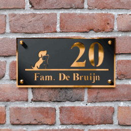 Naambord Oblong met Hond