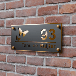Naambord Duo Oblong met Vlinders